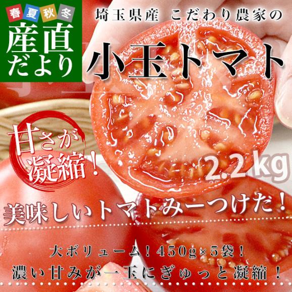 埼玉県産 こだわり農家の小玉トマト 約2.2キロ（約450g×5袋入） 送料無料 春トマト とまと 市場発送02