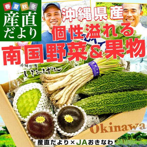 おきなわ果物・おきなわ島野菜　丸ごと　セットボックス！（パッションフルーツ2個・アテモヤ・ゴーヤ2本・さやいんげん・島らっきょ・モロヘイヤ）02