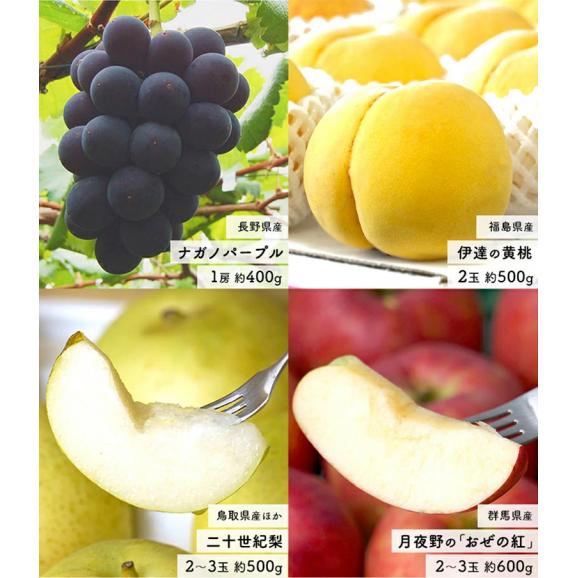 『ナガノパープルと、伊達の黄桃、二十世紀梨、おぜの紅りんご』 全4品 計約2kg 簡易包装 ※冷蔵 送料無料03