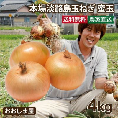 淡路島産 蜜玉 4kg 送料無料 S～3L大小混合（10玉～20玉） 玉ねぎ たまねぎ 野菜