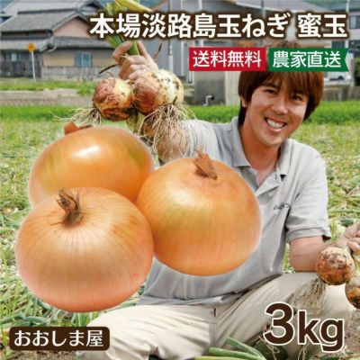 淡路島産 蜜玉 3kg 送料無料 S～3L大小混合（8玉～15玉） 玉ねぎ たまねぎ 野菜