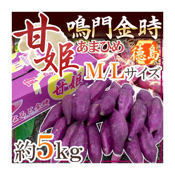徳島県産 ”鳴門金時 甘姫” 秀品 M～Lサイズ 約5kg さつまいも【予約 入荷次第発送】