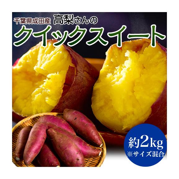 高梨さんのさつまいも『クイックスイート』千葉県産 約2kg×1箱 S～Lサイズ 簡易包装 ※常温 送料無料