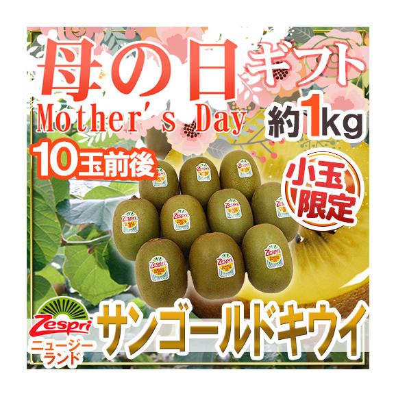 母の日ギフト ”ゼスプリ サンゴールドキウイ” 小玉 10玉前後 約1kg カーネーション造花付 ニュージーランド産【予約 5月3日～5月11日お届け予定】 送料無料